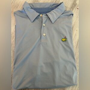 2024 Masters Tech Polo Shirt – Light Blue Microdot Pattern – Size XL